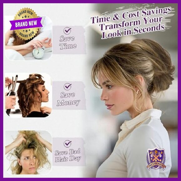 8 Inch Real Human Hair Ponytail Extension with Bendable Metals main image 5